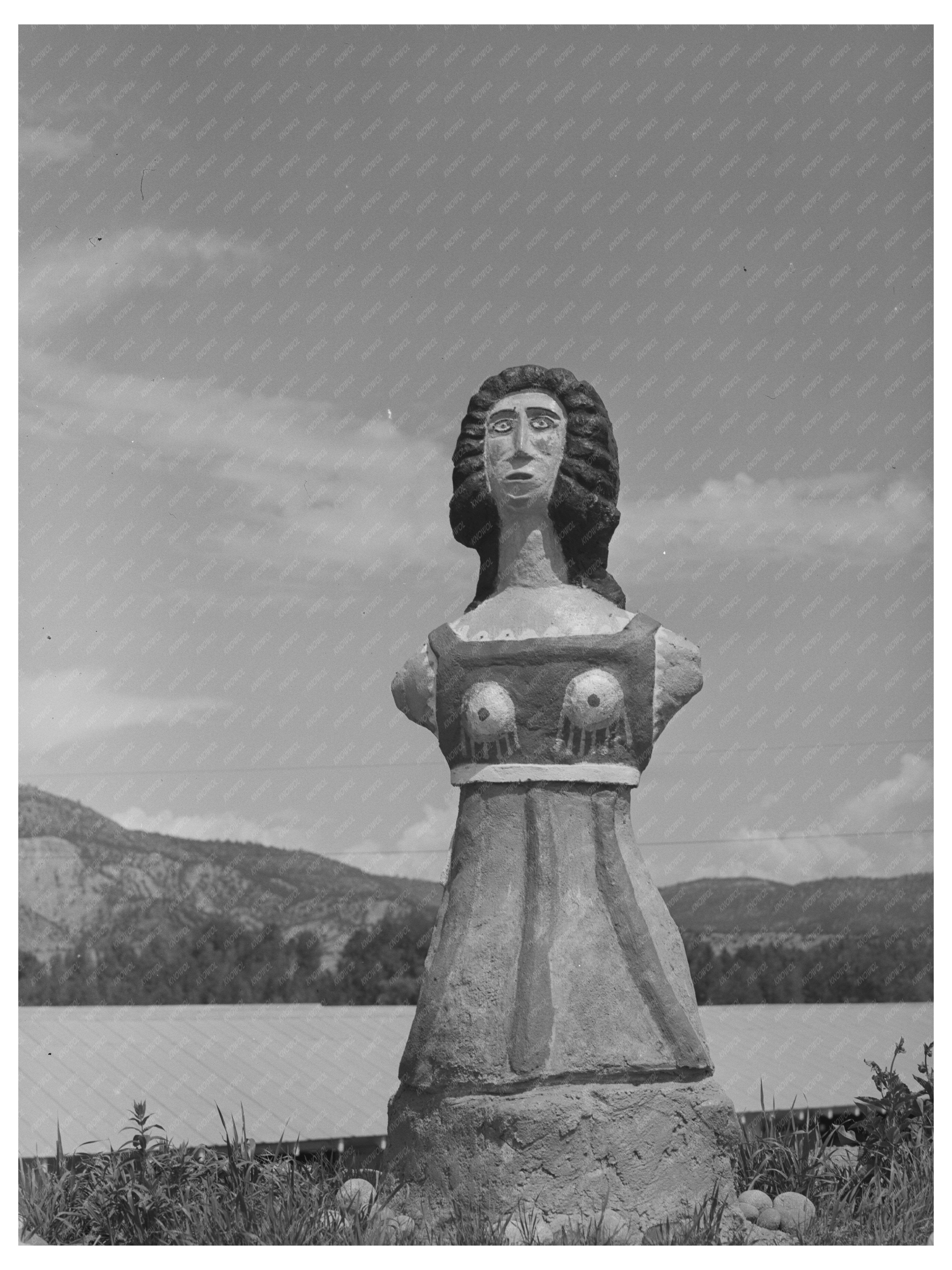 Cimarron New Mexico Statue August 1939 Vintage Image