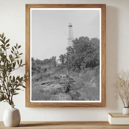 Oil Derrick and Waste Oil Stream Oklahoma City 1939