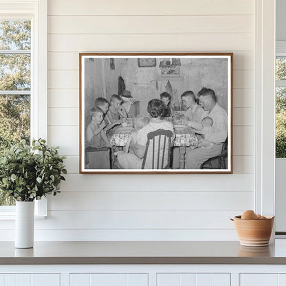1939 Vintage Photo of Unemployed Oil Workers Family Dining
