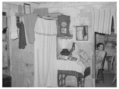 Vintage Home Interior of Unemployed Oil Worker 1939