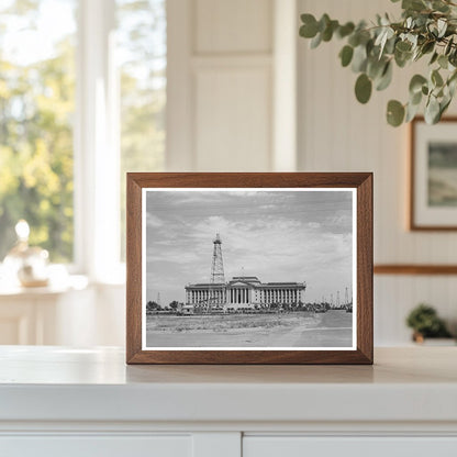 Oklahoma State Capitol with Oil Derricks August 1939