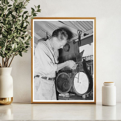 Man Repairs Recording Thermometer at Oklahoma Oil Refinery 1939