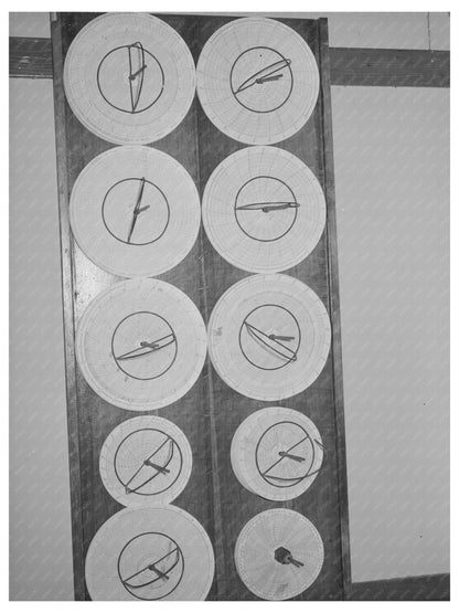 Workers Recording Thermometer Charts at Oil Refinery 1939