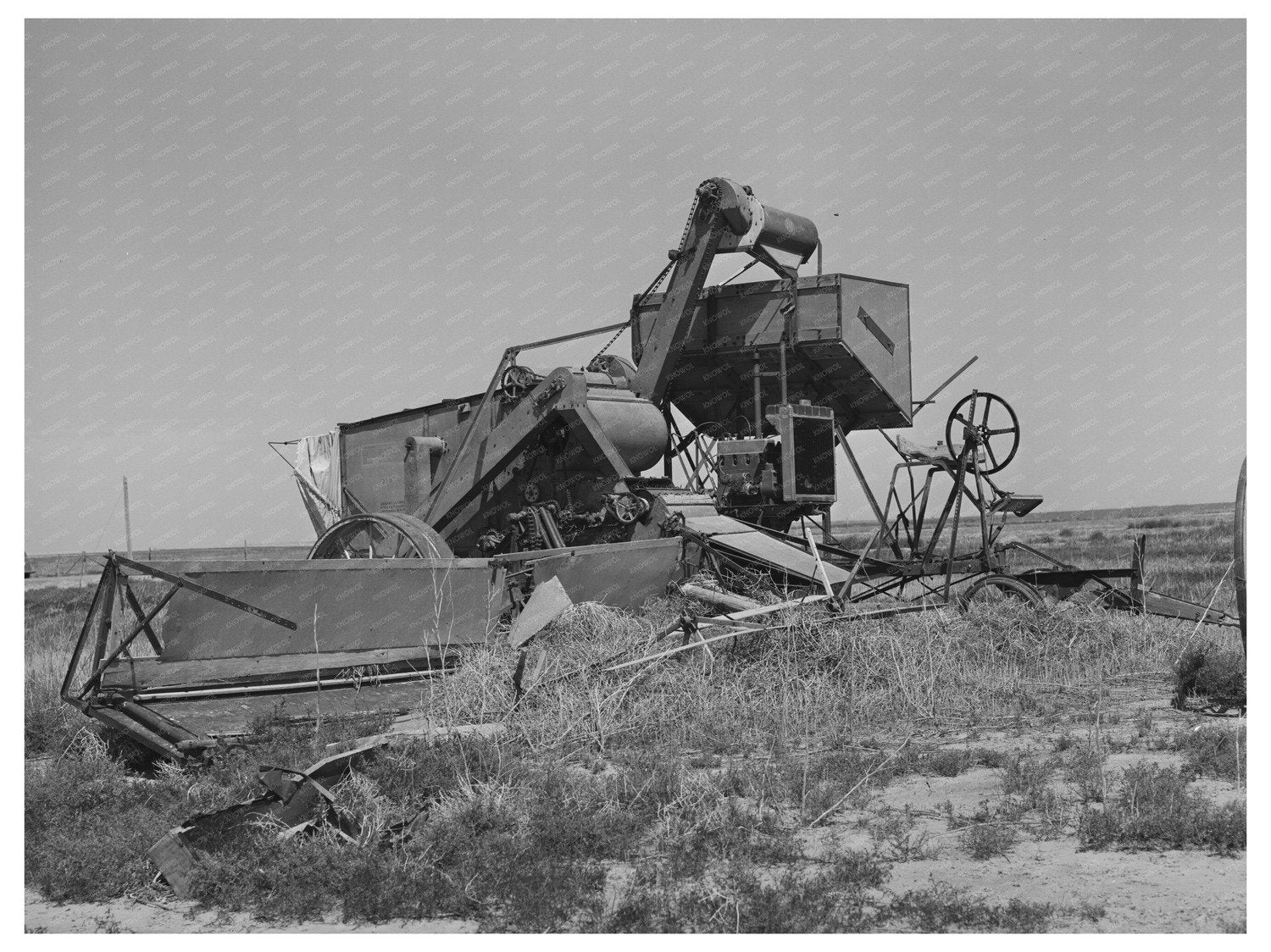 Vintage Unused Combine in Cimarron Kansas August 1939