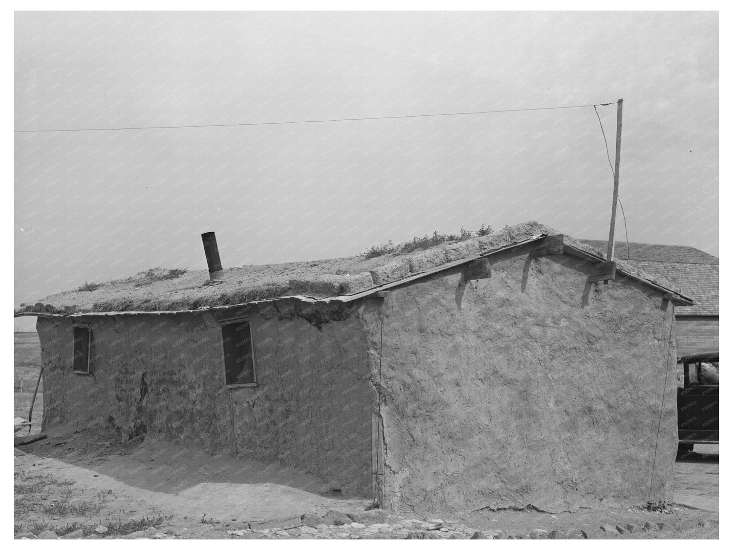 Sod House of Schoenfeldts in Kansas August 1939