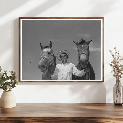 Ernest W. Kirk Jr. with Mules in Ordway Colorado 1939