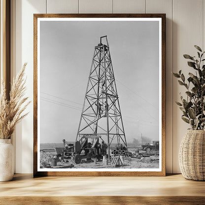 Farm Workers Lifting Casing for Water Well Kansas 1939