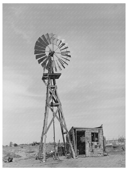 Windmill and Milk House in Baca County Colorado 1939