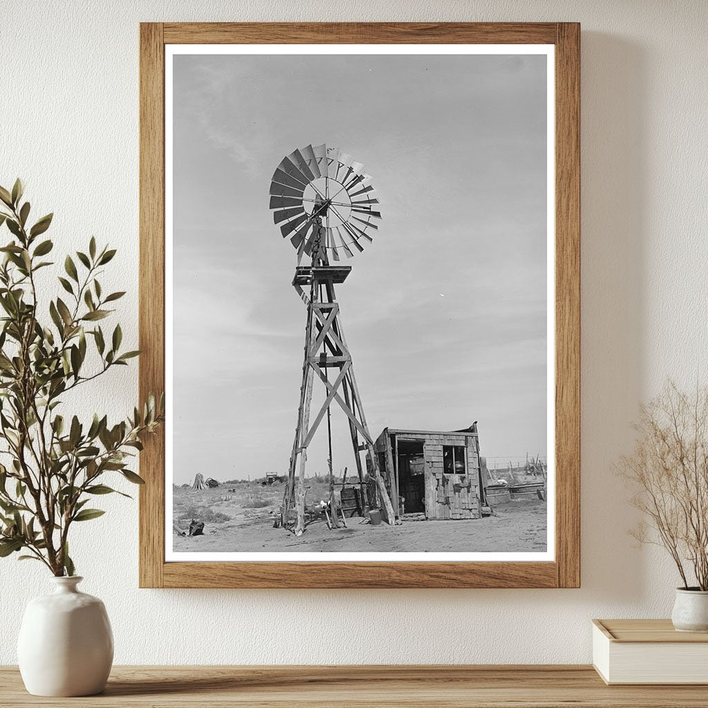 Windmill and Milk House in Baca County Colorado 1939