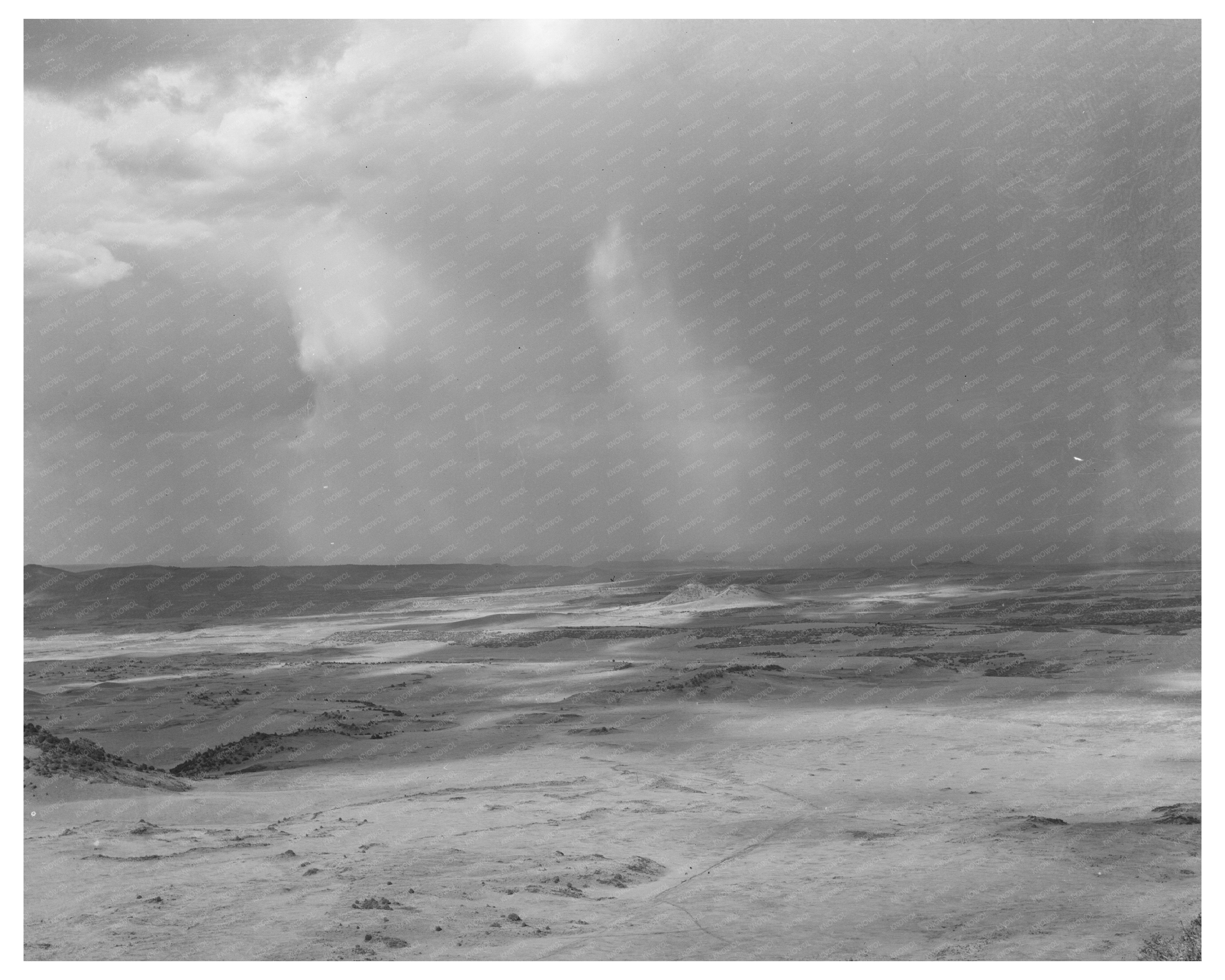 Rain Over Capulin Volcano New Mexico 1939