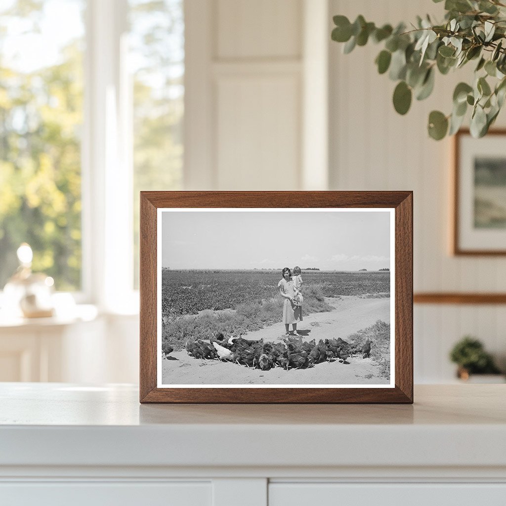 Mrs. Ernest W. Kirk Jr. Feeding Chickens Colorado 1939