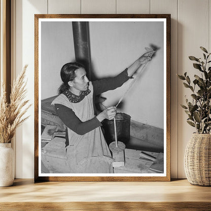 Spanish-American Woman Spinning Wool in New Mexico 1939