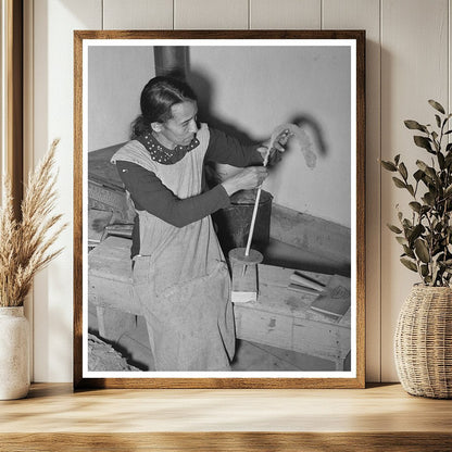 Spanish-American Woman Spinning Wool at WPA Project 1939