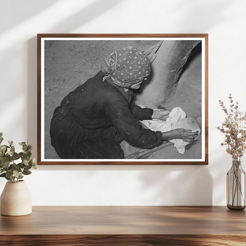Spanish-American Woman Baking Bread in Taos 1939