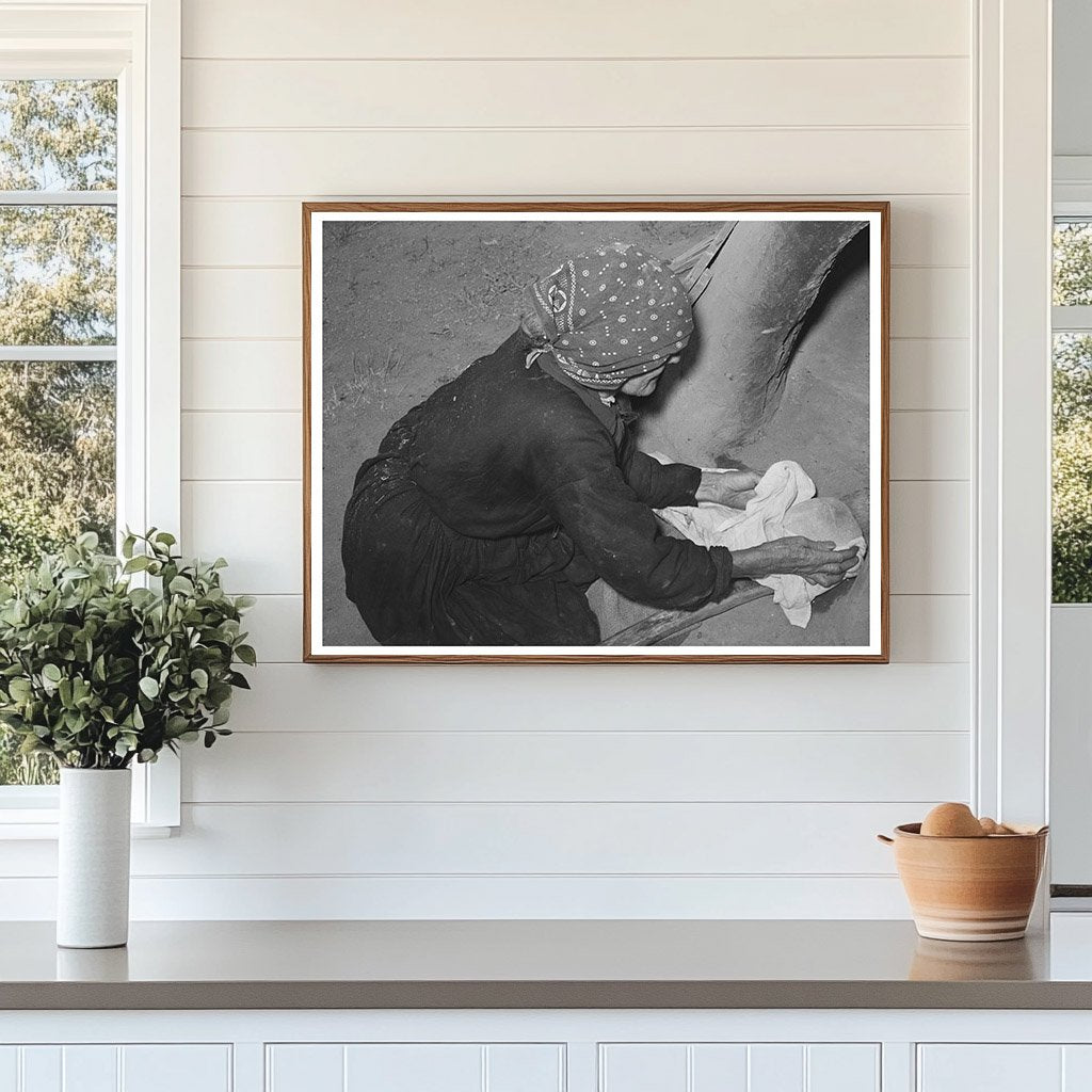 Spanish-American Woman Baking Bread in Taos 1939
