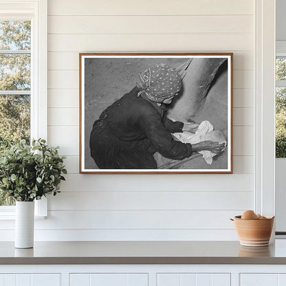 Spanish-American Woman Baking Bread in Taos 1939