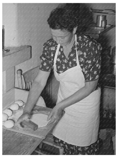 Ofelia Sandoval Rolling Tortillas Taos New Mexico 1939