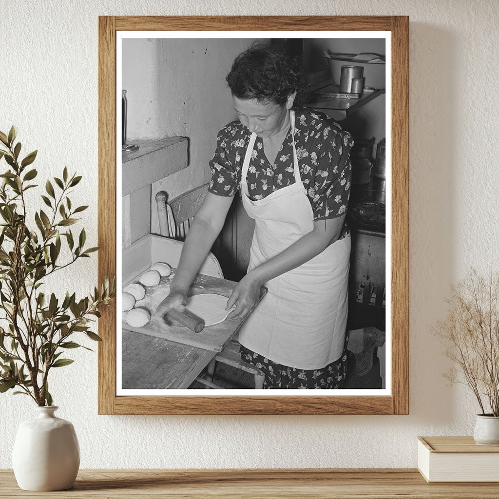 Ofelia Sandoval Rolling Tortillas Taos New Mexico 1939