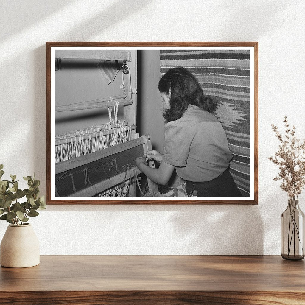 Spanish-American Girl Weaving at WPA Project 1939