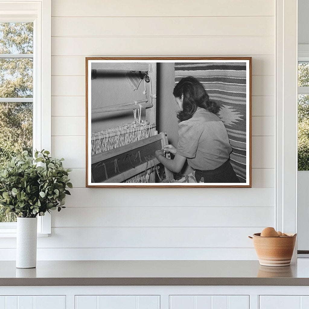 Spanish-American Girl Weaving at WPA Project 1939