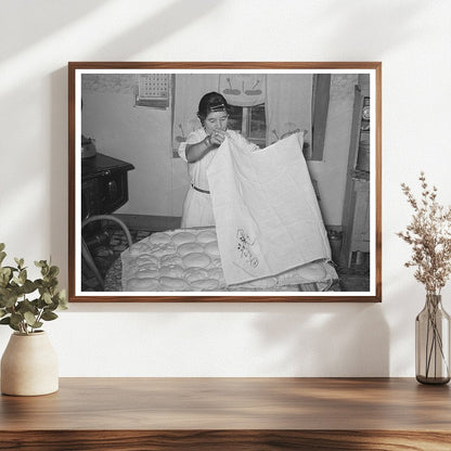 Spanish-American Woman Baking Bread Near Taos 1939