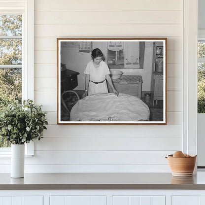Spanish-American Woman Baking Dough Taos New Mexico 1939