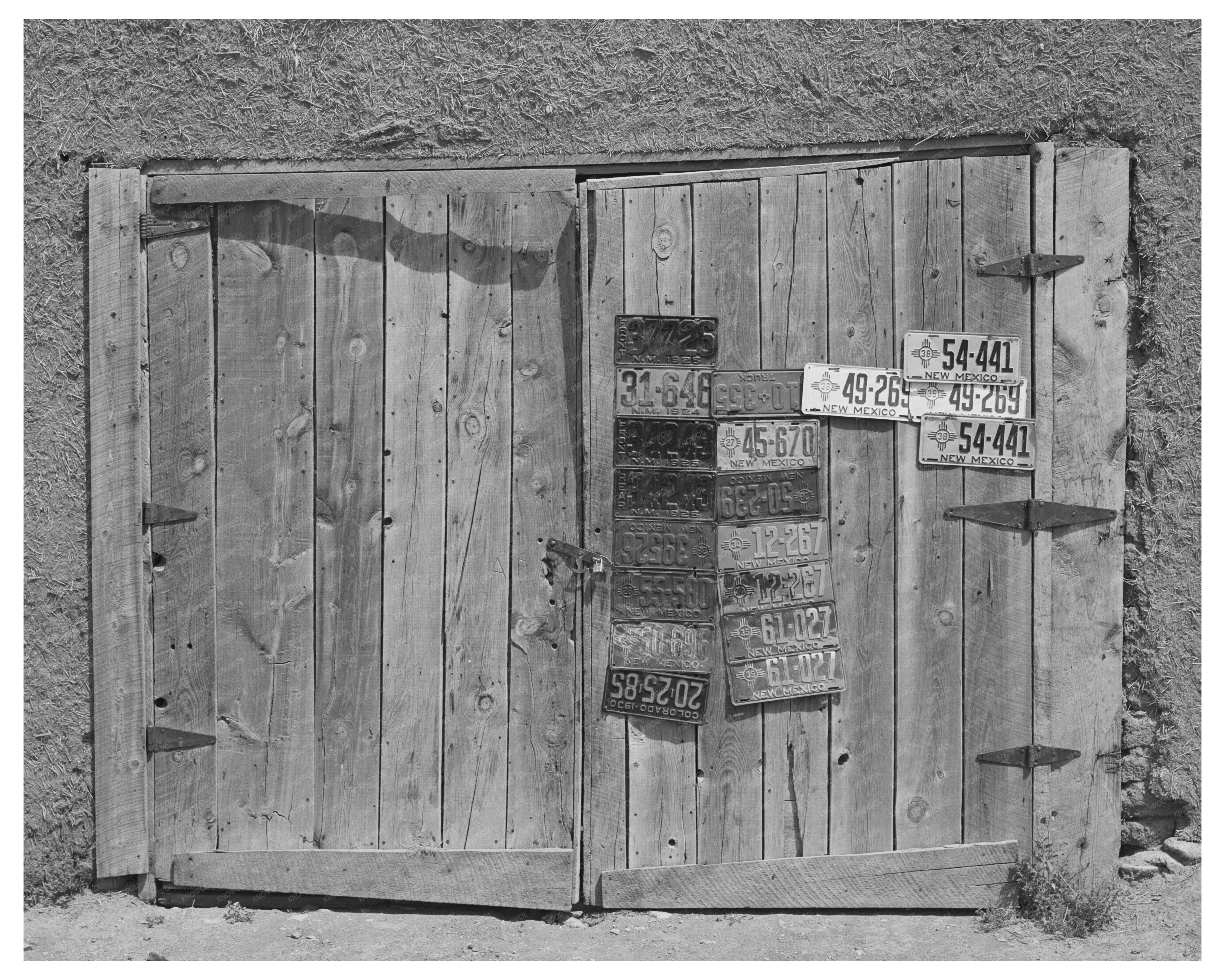 Spanish-American Farmer Garage Door Questa New Mexico 1939