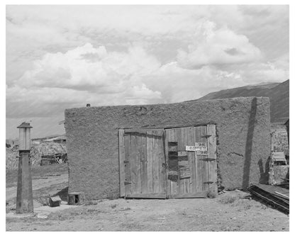 Vintage Garage and Gas Pump in Questa New Mexico 1939