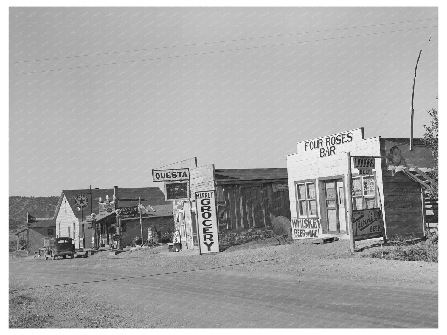 Street Scene in Questa New Mexico September 1939