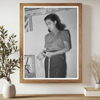 Spanish-American Girl Spinning Wool Thread 1939