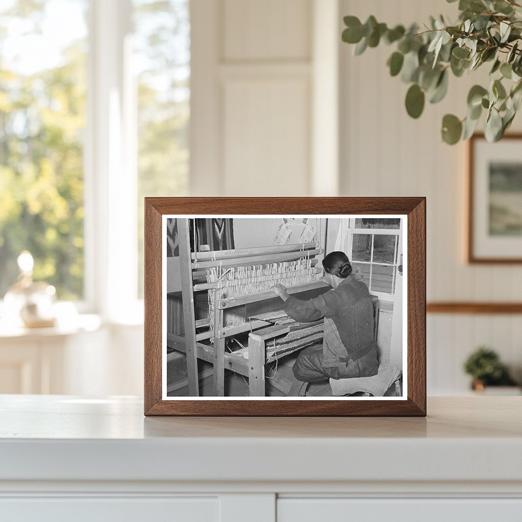 Woman Weaving Rag Rug at WPA Project in New Mexico 1939