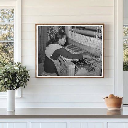 Spanish-American Woman Weaving Rag Rug New Mexico 1939