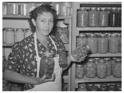 Ofelia Trujillo Sandoval with Canned Goods September 1939