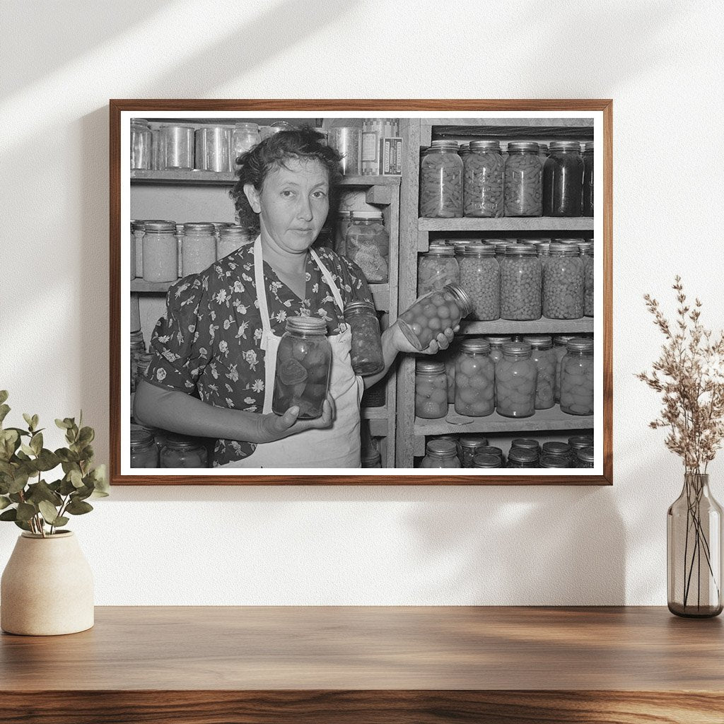 Ofelia Trujillo Sandoval with Canned Goods September 1939