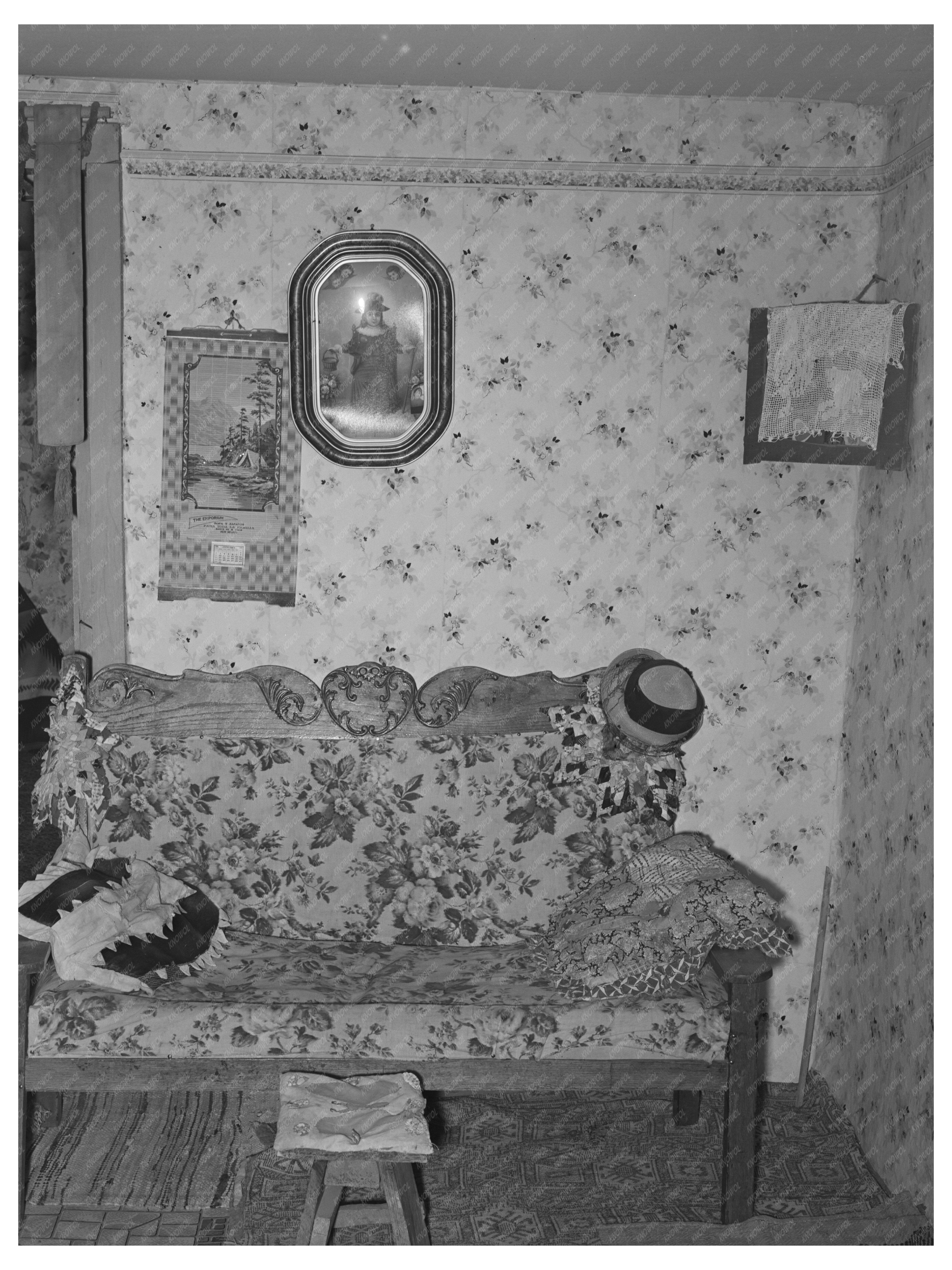 Spanish-American Living Room in Taos New Mexico 1939