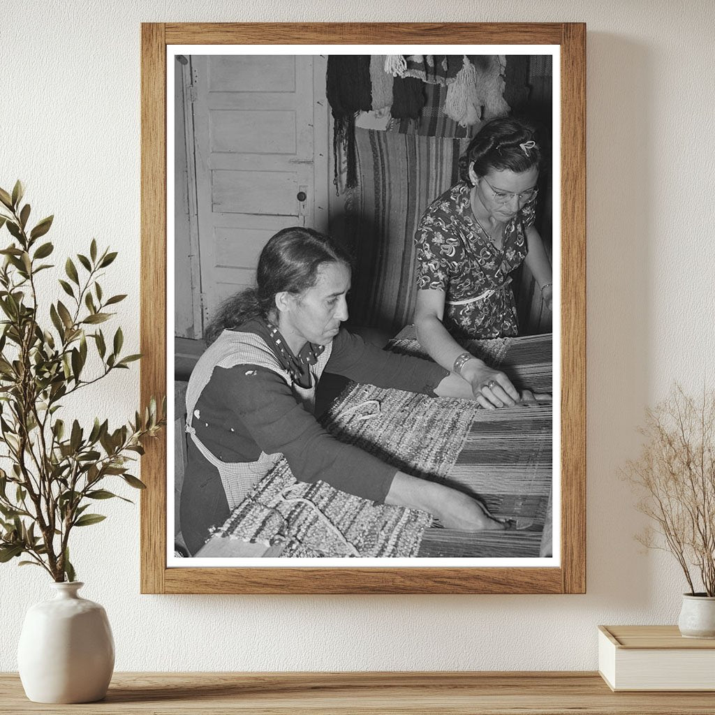 Spanish-American Woman Weaving Rug in New Mexico 1939