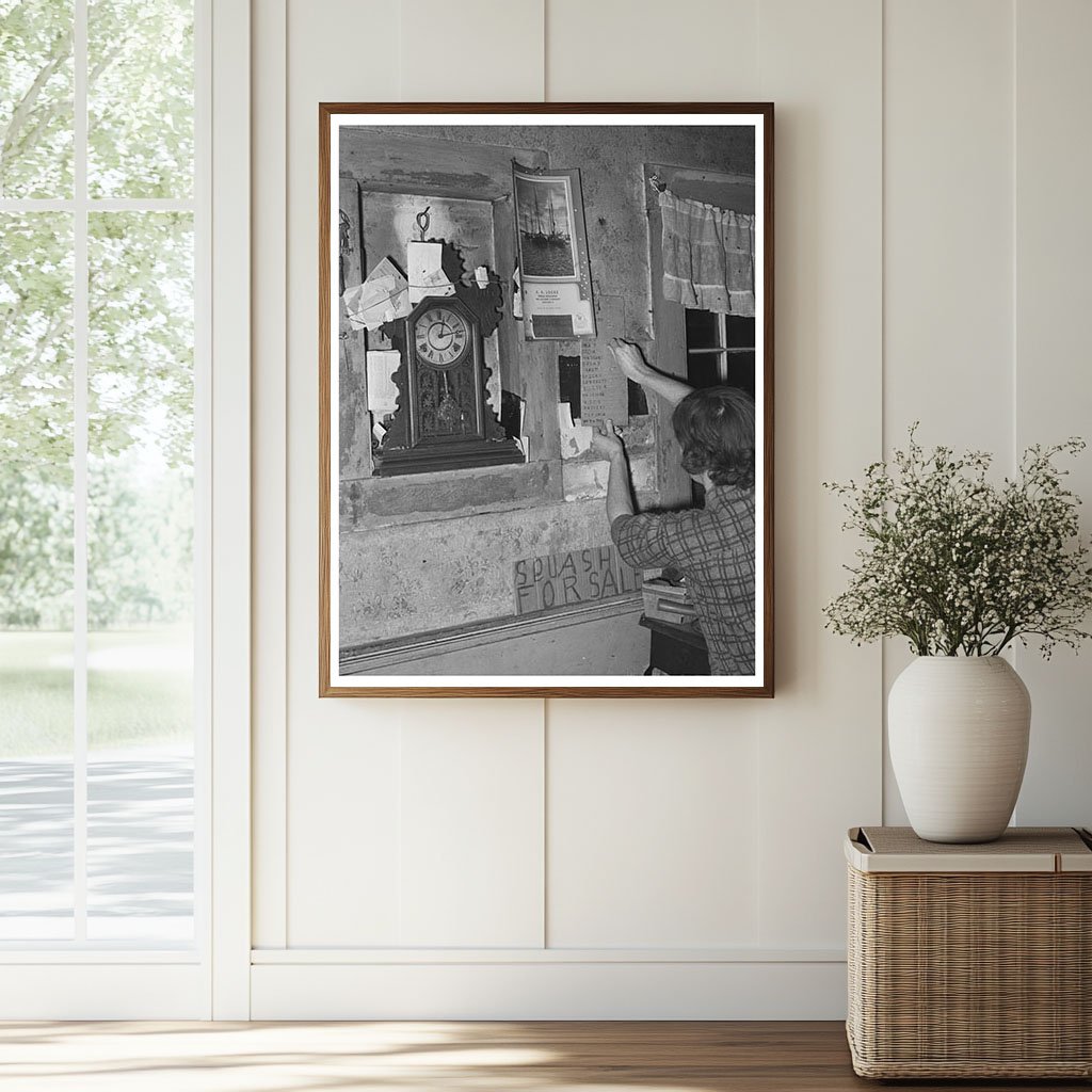 Vintage 1939 Woman Making Grocery List at Vermont Farmhouse