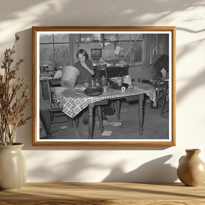 Farm Kitchen in Vermont October 1939 Vintage Image