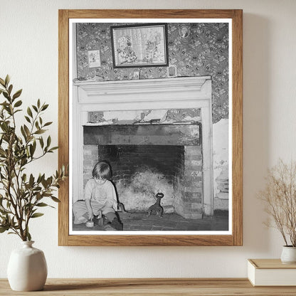 Rustic Fireplace in Vermont Farm Home October 1939