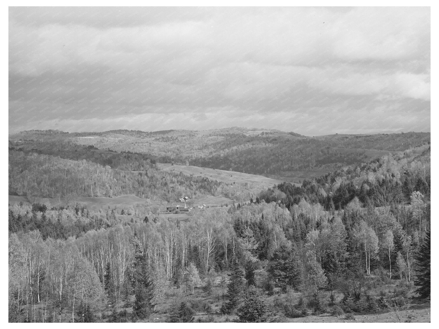 Vermont Farmhouse in Hills of Bradford October 1939