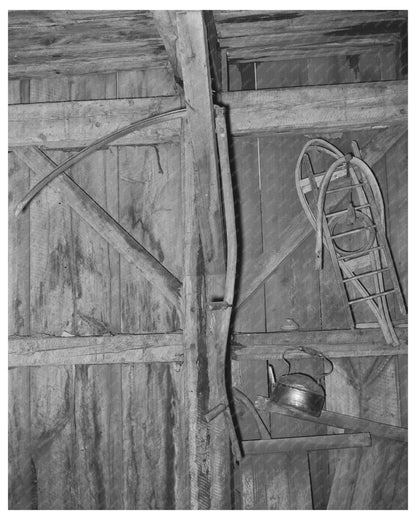 Snowshoes and Scythe in Barn Orange County Vermont 1939