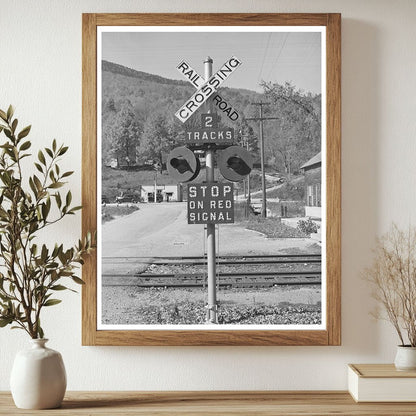 Railroad Crossing in Shaftsbury Vermont October 1939