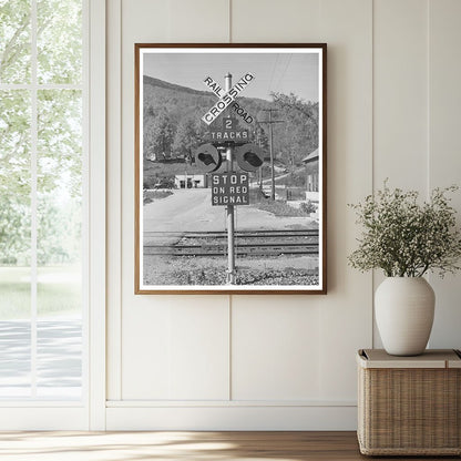 Railroad Crossing in Shaftsbury Vermont October 1939