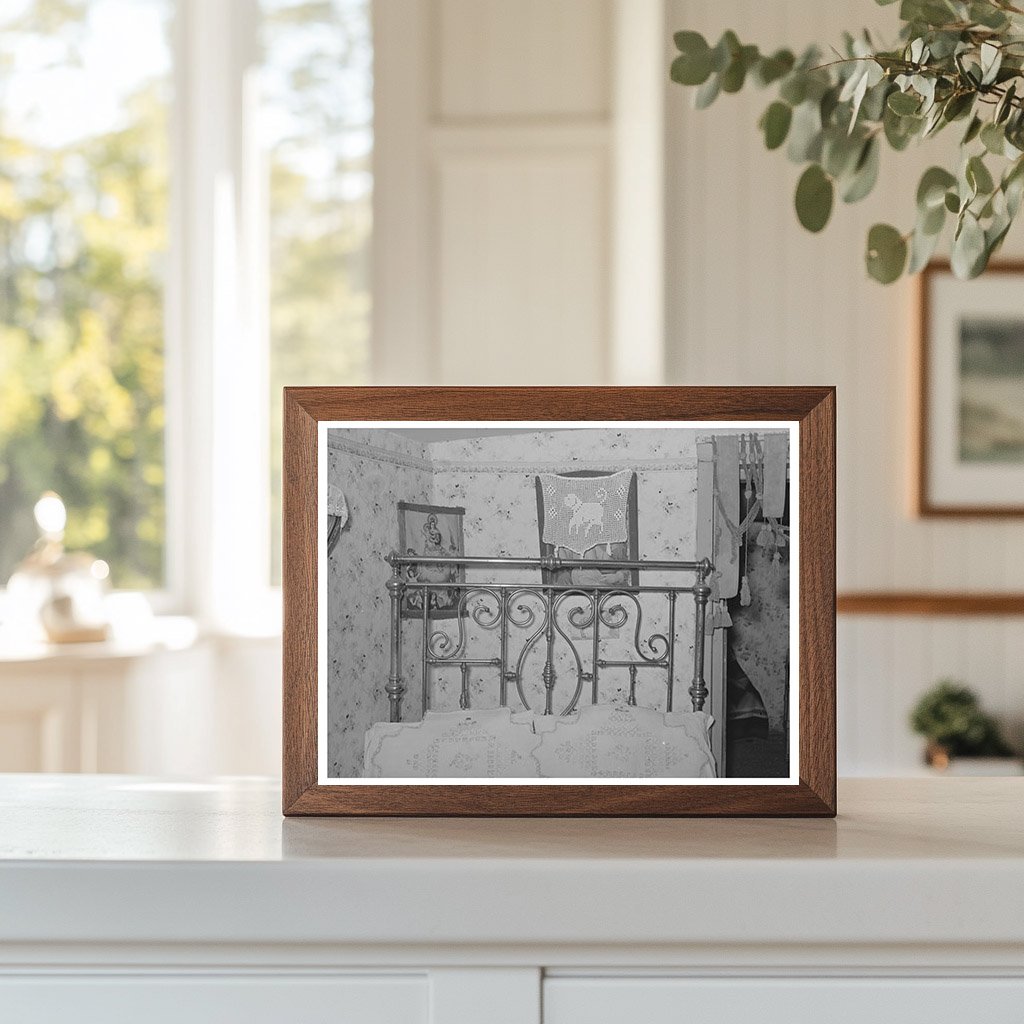 Embroidered Pillow Shams in Taos Farm Home 1939