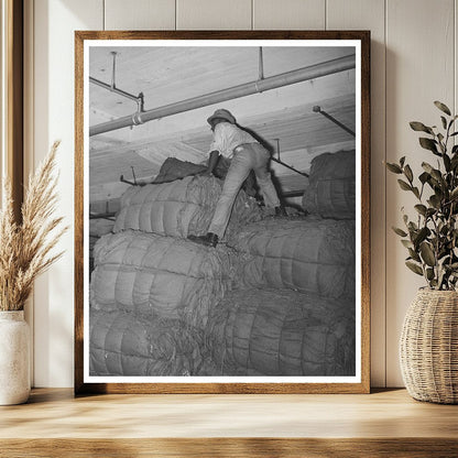 Warehouse Worker on Burlap Bags Houston Texas 1944