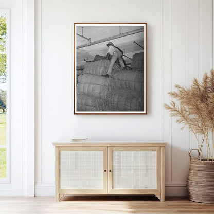 Warehouse Worker on Burlap Bags Houston Texas 1944