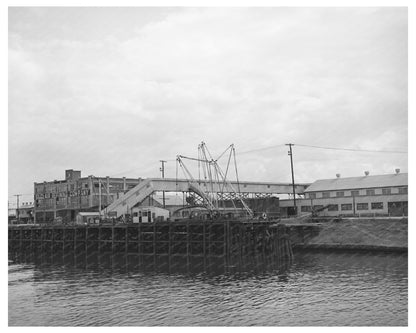 Port of Houston Oil Loading Dock Vintage Photo 1939