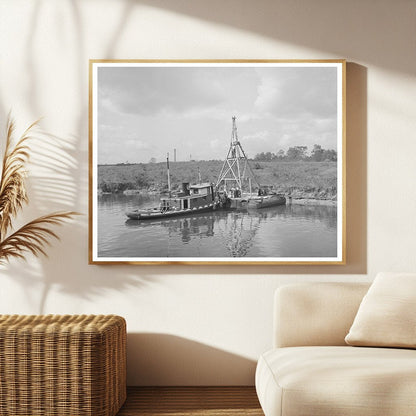 Oil Drillers Taking Core Sample Houston Texas 1939