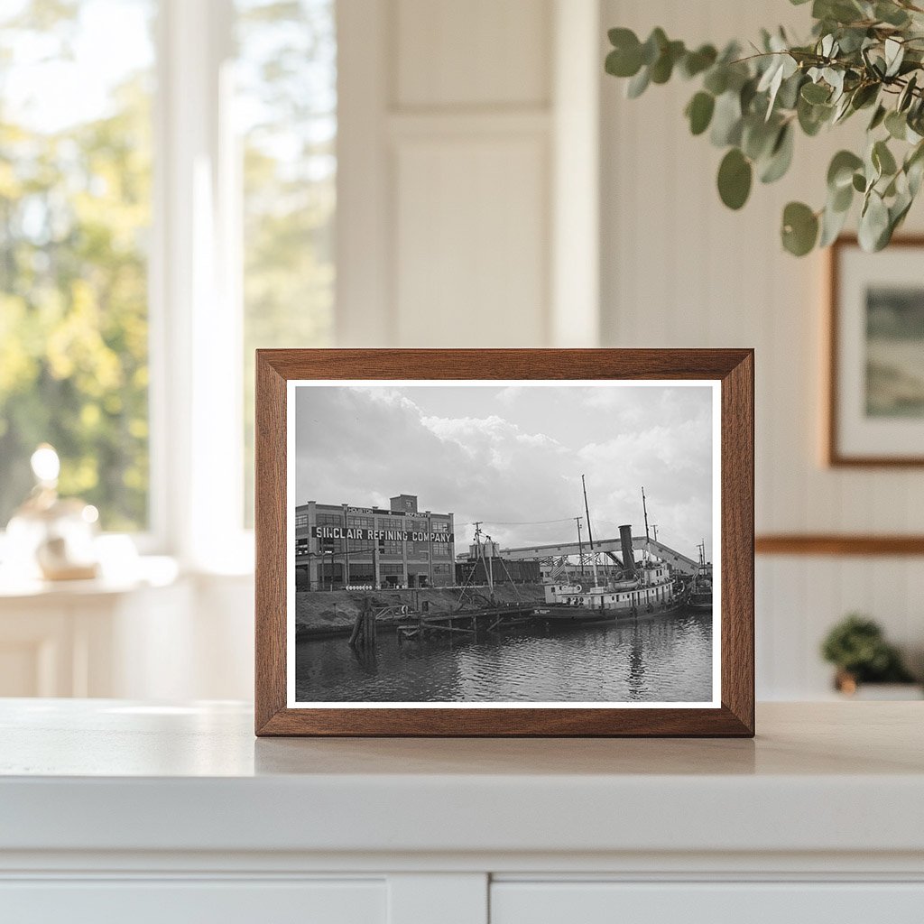 Tugboat at Port of Houston Refinery Dock 1939