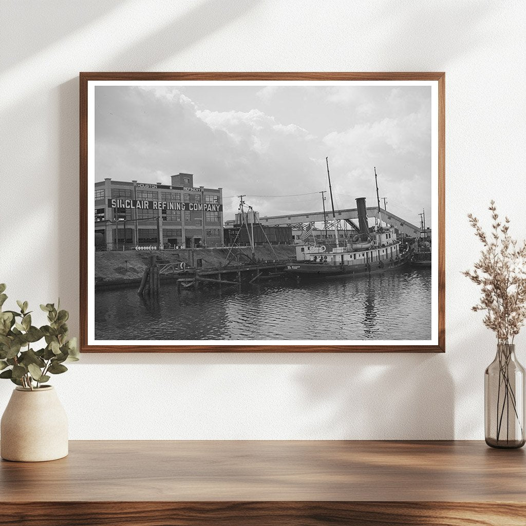 Tugboat at Port of Houston Refinery Dock 1939